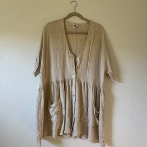 Princess Polly Natural Linen Babydoll Dress